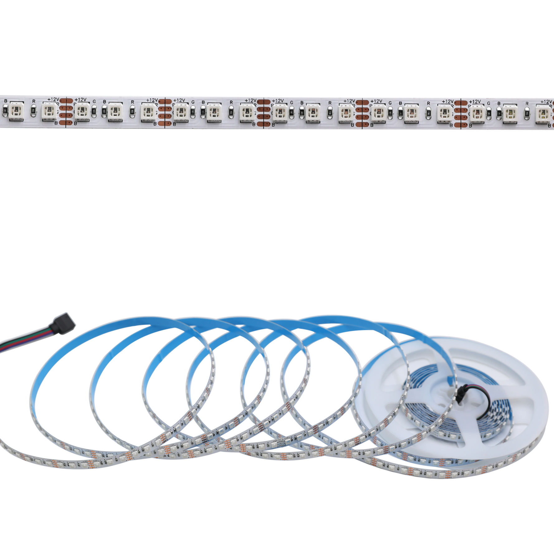 5 m RGB-LED-Streifen mit Farbwechsel – 120 LEDs/m hochdichter LED-Streifen – DC12 V 5 m RGB-LED-Streifen mit Farbwechsel – 120 LEDs/m hochdichter LED-Streifen – DC12 V