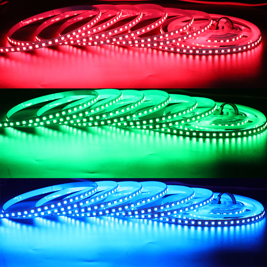 5 m RGB-LED-Streifen mit Farbwechsel – 120 LEDs/m hochdichter LED-Streifen – DC12 V 5 m RGB-LED-Streifen mit Farbwechsel – 120 LEDs/m hochdichter LED-Streifen – DC12 V