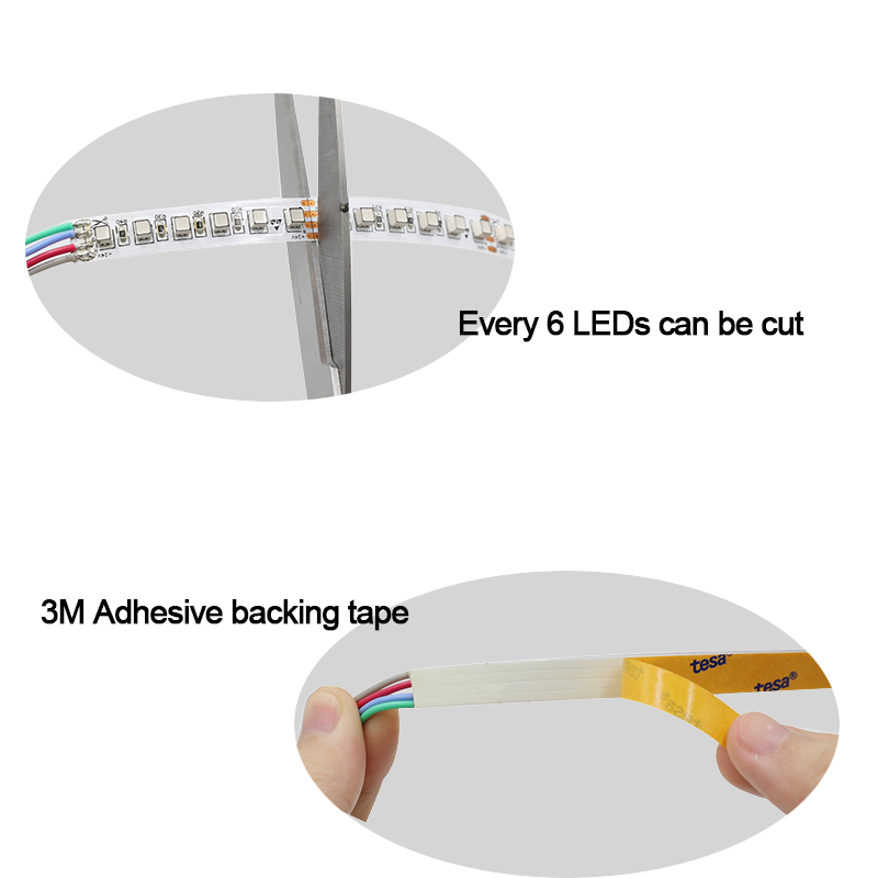 5m RGB LED pásek měnící barvu – 120LEDs/m LED pásek s vysokou hustotou – 12V/24V 5m RGB LED pásek měnící barvu – 120LEDs/m LED pásek s vysokou hustotou – 12V/24V