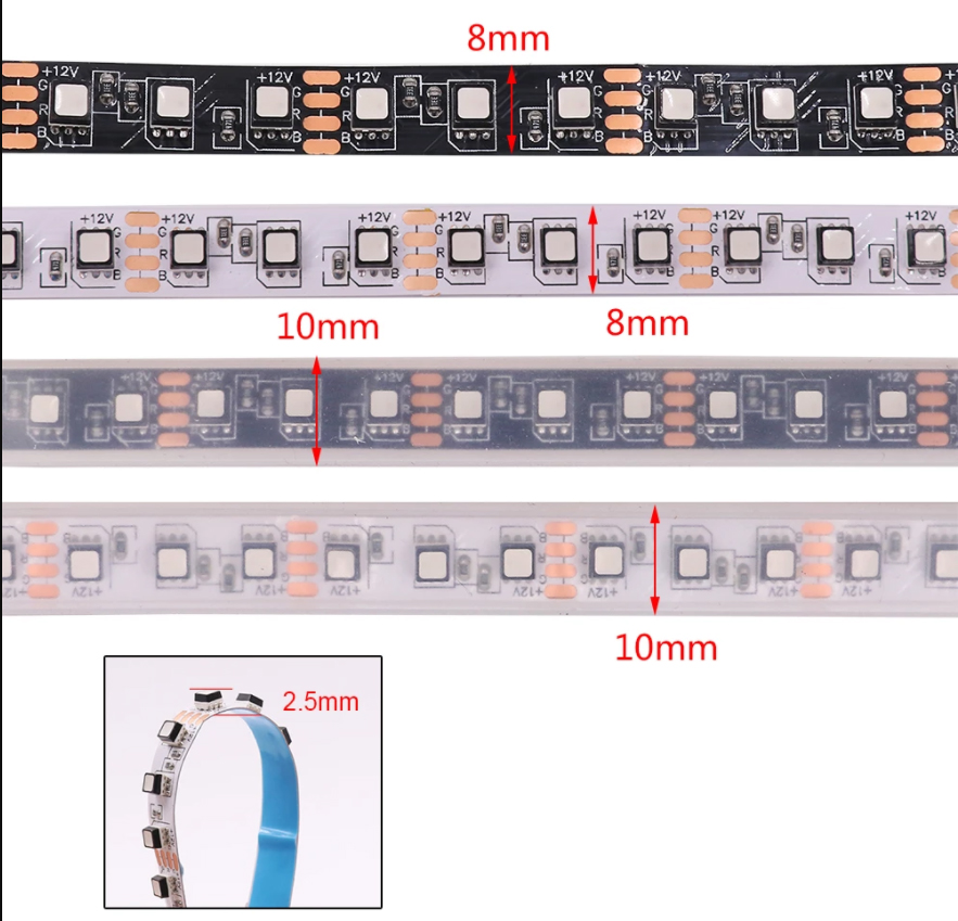 3535 rgb 8mm wide rgb flexible led strip light