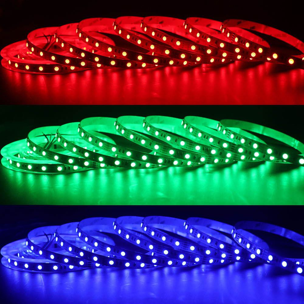 RGB Color Change IP20 LED Strip Lights - 10mm 12V/24V 5050 LED - 60LEDs/m 3.28ft~16.4ft