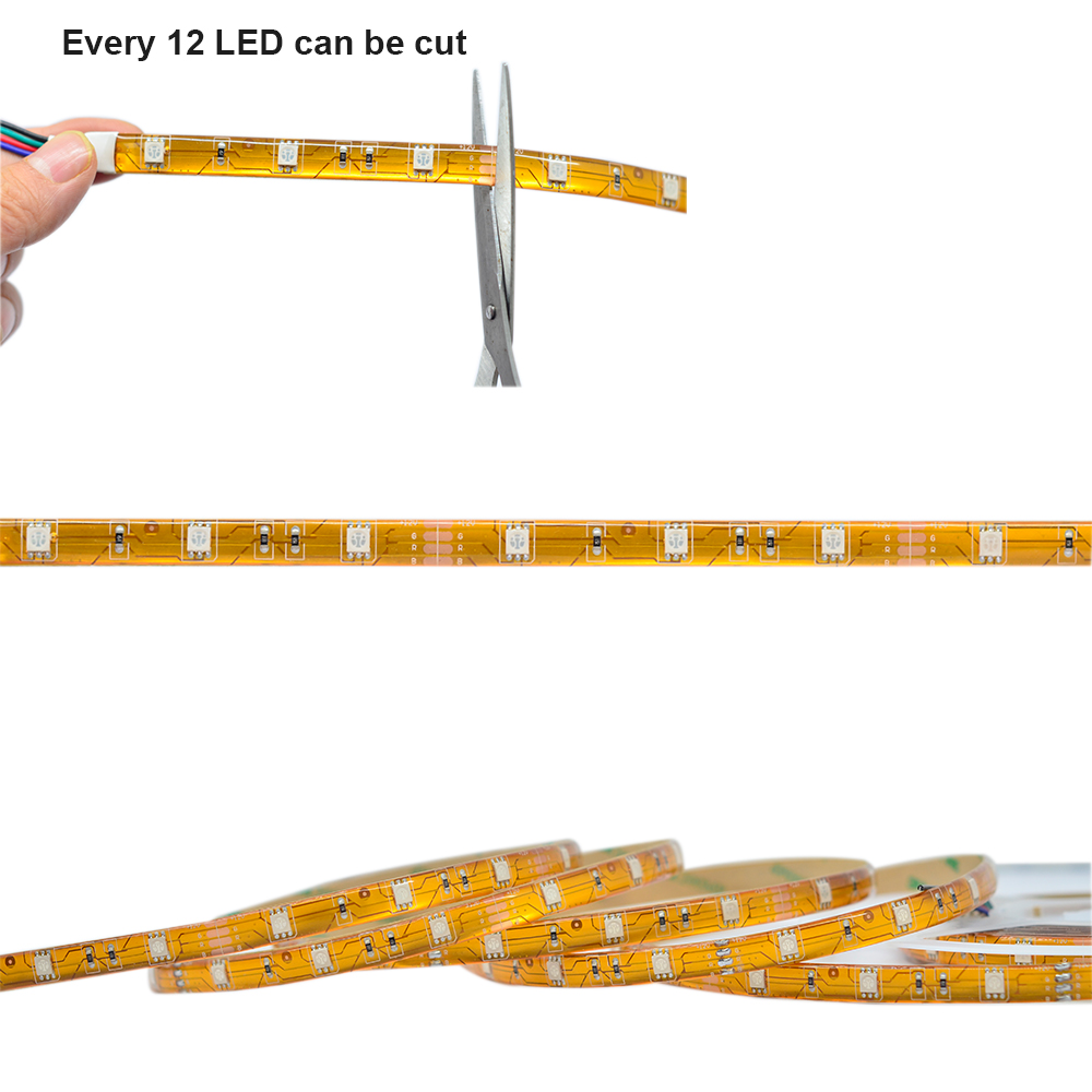 RGB Waterproof LED Strip Lights - 10mm 12V/24V Color Changing Outdoor Lights - 30LEDs/m 3.28ft~16.4ft RGB Waterproof LED Strip Lights - 10mm 12V/24V Color Changing Outdoor Lights - 30LEDs/m 3.28ft~16.4ft