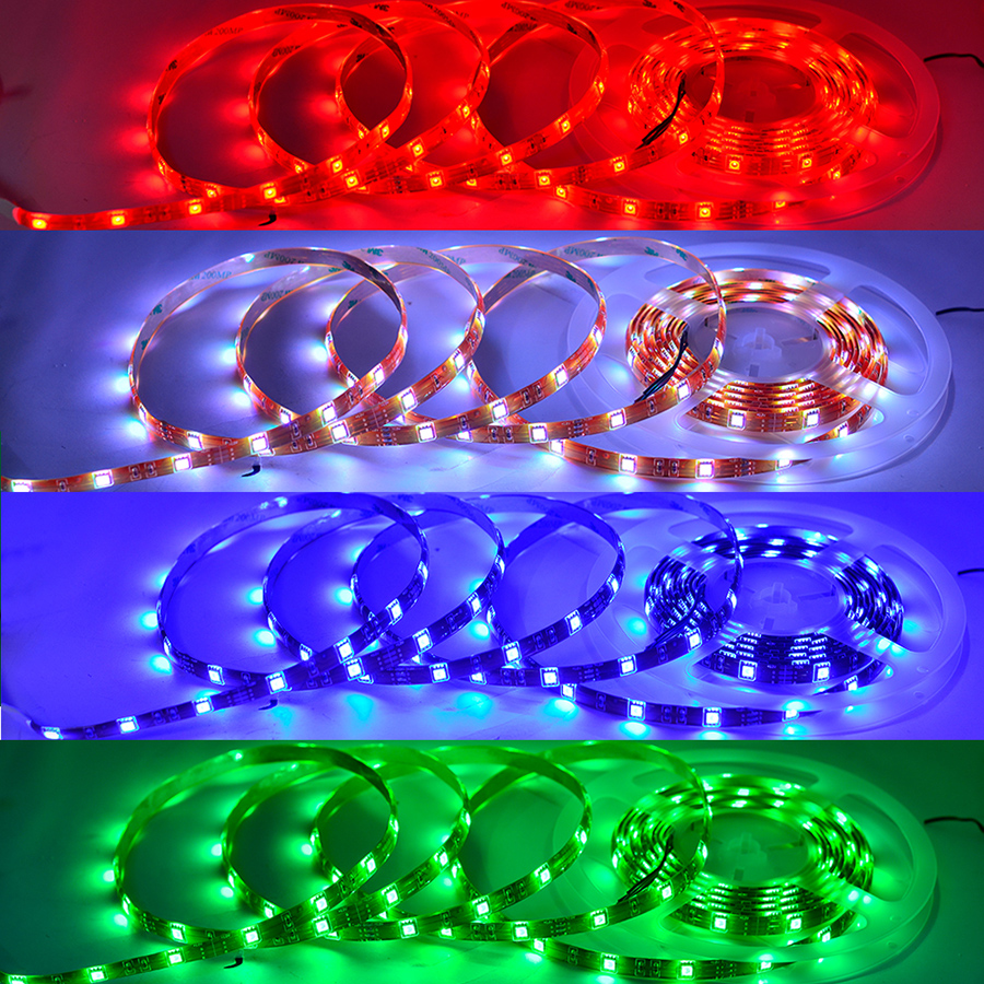 RGB Waterproof LED Strip Lights - 10mm 12V/24V Color Changing Outdoor Lights - 30LEDs/m 3.28ft~16.4ft