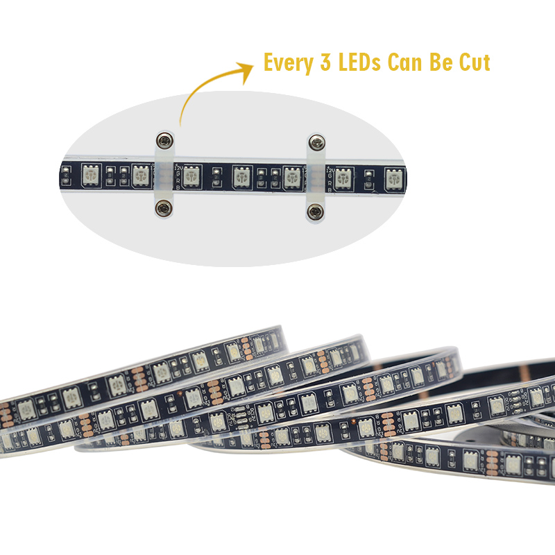 RGB IP68 Outdoor Waterproof LED Strip Lights - 12mm 12V/24V 5050 3in1 LED - 60LEDs/m