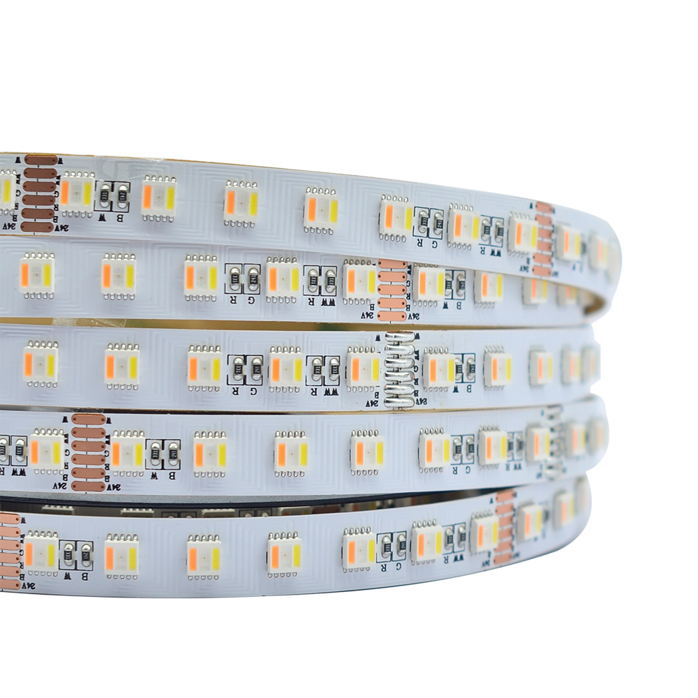 RGBCCT 5050 5-in-1-LED-Mehrfarbenlichter – 12 mm 12 V/24 V LED-Lichtleiste – 84 LEDs/m RGBCCT 5050 5-in-1-LED-Mehrfarbenlichter – 12 mm 12 V/24 V LED-Lichtleiste – 84 LEDs/m