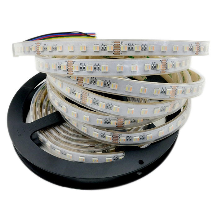 RGBCCT 5050 5-in-1-LED-Mehrfarbenlichter – 12 mm 12 V/24 V LED-Lichtleiste – 84 LEDs/m RGBCCT 5050 5-in-1-LED-Mehrfarbenlichter – 12 mm 12 V/24 V LED-Lichtleiste – 84 LEDs/m