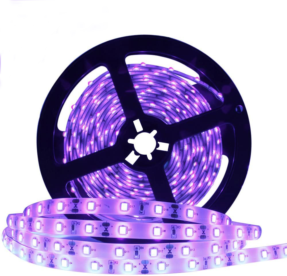 DC12V 5050SMD 395-405nm UV (ultrafialové) LED pásky Bílé/černé PCB Flexibilní LED páskové světlo DC12V 5050SMD 395-405nm UV (ultrafialové) LED pásky Bílé/černé PCB Flexibilní LED páskové světlo