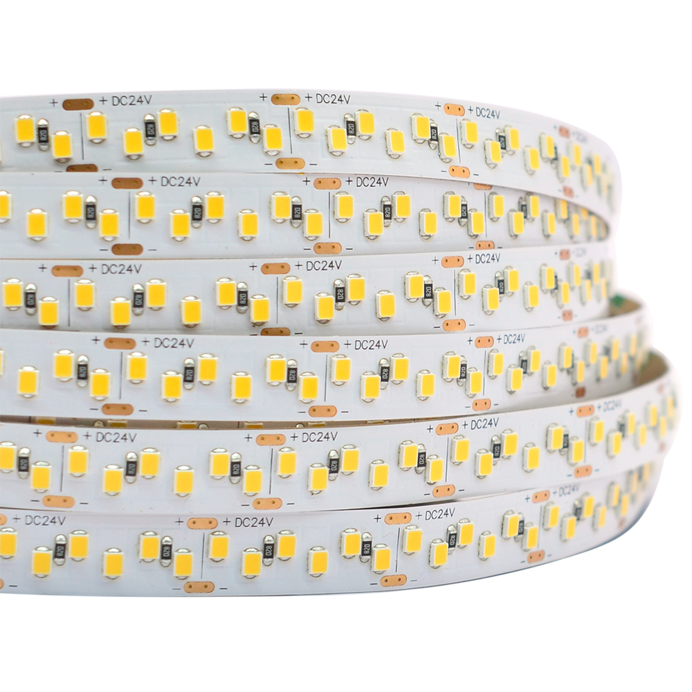 Double Row Series DC24V 2835SMD High CRI 95 1020LEDs Waterproof Optional Lighting Flexible LED Strip Lights, 5m/16.4ft Per Reel By Sale