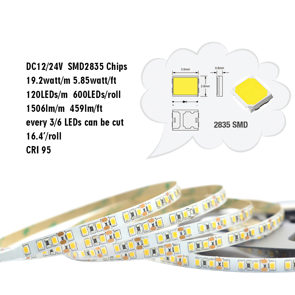 Einreihige Serie DC12/24V 2835SMD 600LEDs Flexible LED-Streifenlichter Innenbeleuchtung 16.4 Fuß pro Rolle im Angebot Einreihige Serie DC12/24V 2835SMD 600LEDs Flexible LED-Streifenlichter Innenbeleuchtung 16.4 Fuß pro Rolle im Angebot