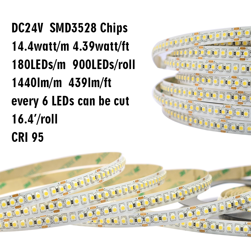 Single Row Series DC24V 3528SMD 900LEDs Flexible LED Strip Lights Home Lighting, Waterproof Optional, 16.4ft Per Reel By Sale