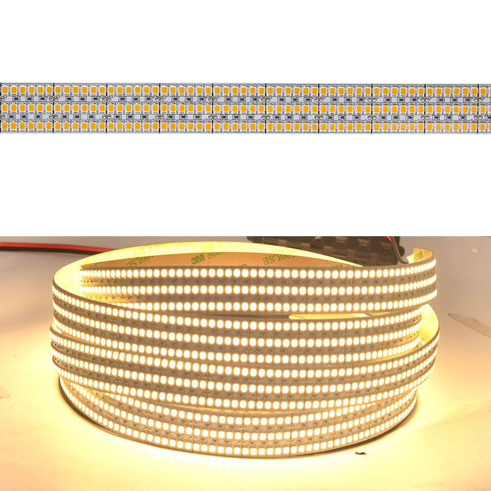 Bright White LED Strip Lights - High CRI 24V LED Tape Light - 241LEDs/ft - Triple Row - 16.4Ft - 2,897 Lumens/ft