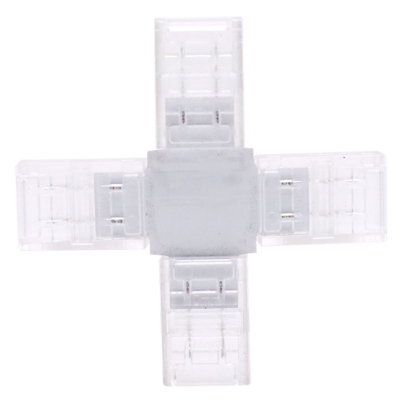 2-poliger + geformter LED-Band-Lichtanschluss für 10 mm einfarbige Lichtleiste