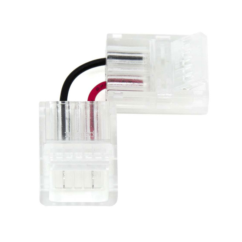 2kolíkový LED konektor ve tvaru L pro 8mm/10mm jednobarevné SMD LED pásky 2kolíkový LED konektor ve tvaru L pro 8mm/10mm jednobarevné SMD LED pásky