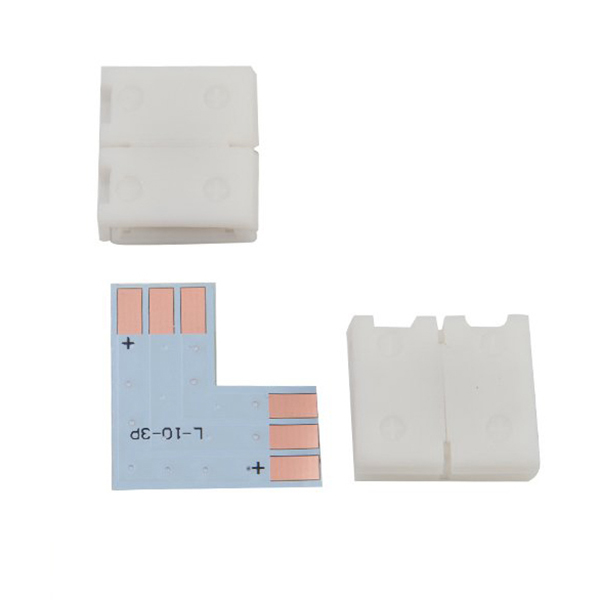 3PIN 10 mm Breite rechtwinkliger L-förmiger lötfreier Eckverbinder für ws2811 ws2812b SK6812 LED-Streifen, kein Löten