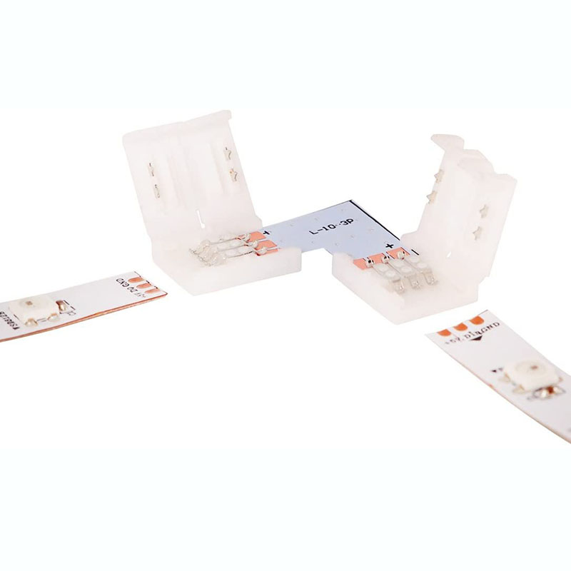 3PIN 10 mm Breite rechtwinkliger L-förmiger lötfreier Eckverbinder für ws2811 ws2812b SK6812 LED-Streifen, kein Löten 3PIN 10 mm Breite rechtwinkliger L-förmiger lötfreier Eckverbinder für ws2811 ws2812b SK6812 LED-Streifen, kein Löten