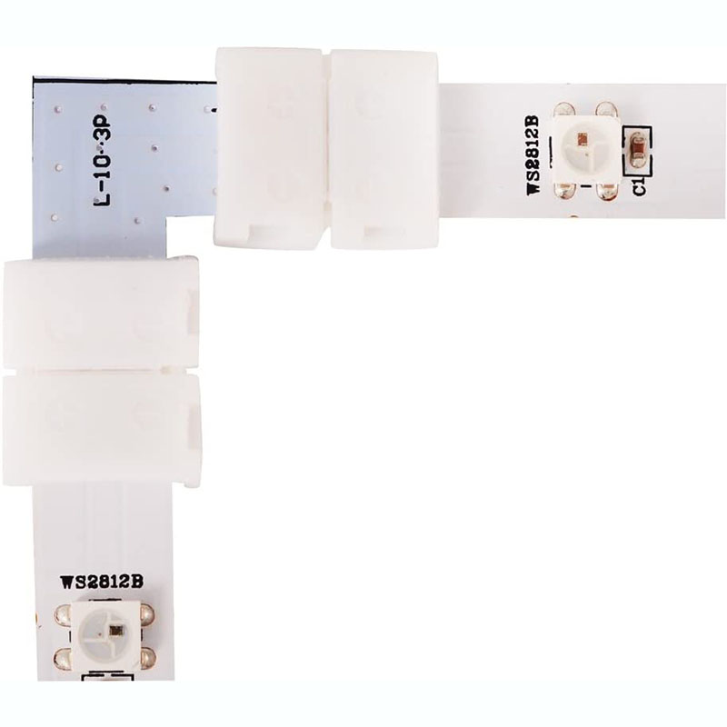 3PIN 10 mm Breite rechtwinkliger L-förmiger lötfreier Eckverbinder für ws2811 ws2812b SK6812 LED-Streifen, kein Löten 3PIN 10 mm Breite rechtwinkliger L-förmiger lötfreier Eckverbinder für ws2811 ws2812b SK6812 LED-Streifen, kein Löten