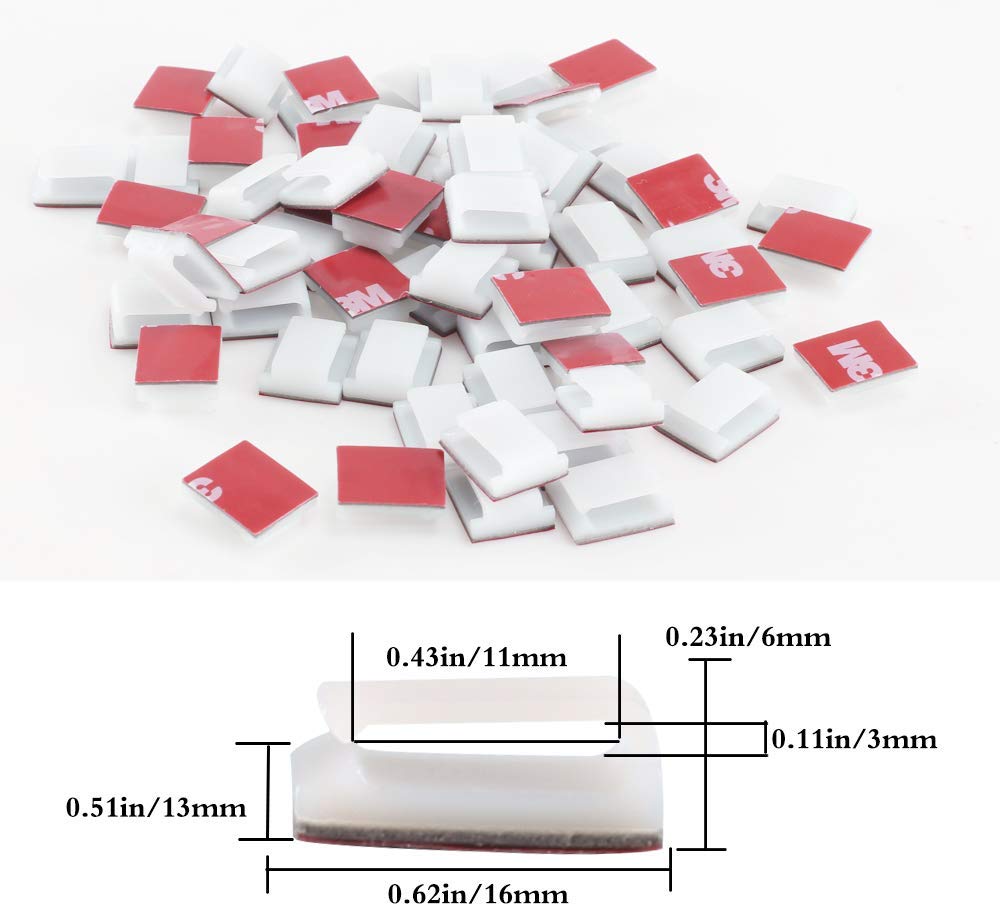 12MM WHITE ADHESIVE CLIPS METAL LARGE PACK OF 10