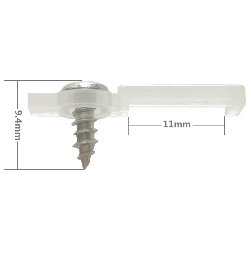 10 ks příchytek montážního držáku pro šířku 10 mm 3528 2835 5050 5630 3014 SMD LED pásek, jednostranné upevnění, 10 ks šroubů v ceně (průhledný typ) 10 ks příchytek montážního držáku pro šířku 10 mm 3528 2835 5050 5630 3014 SMD LED pásek, jednostranné upevnění, 10 ks šroubů v ceně (průhledný typ)