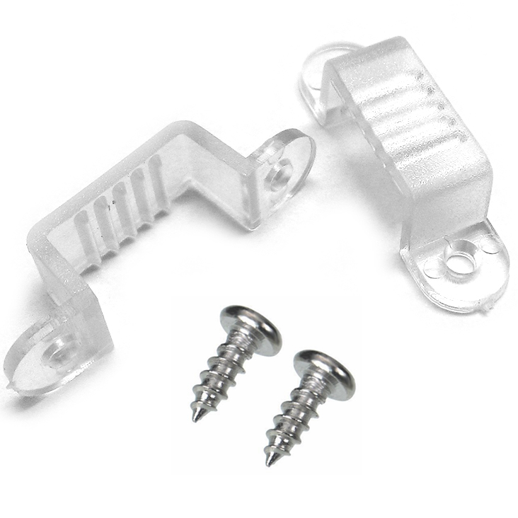 10ks/balení 14mm široké plastové upevňovací držáky klipsy pro AC110V/220V 5050 2835 vodotěsná LED pásková světla, s 20 šrouby