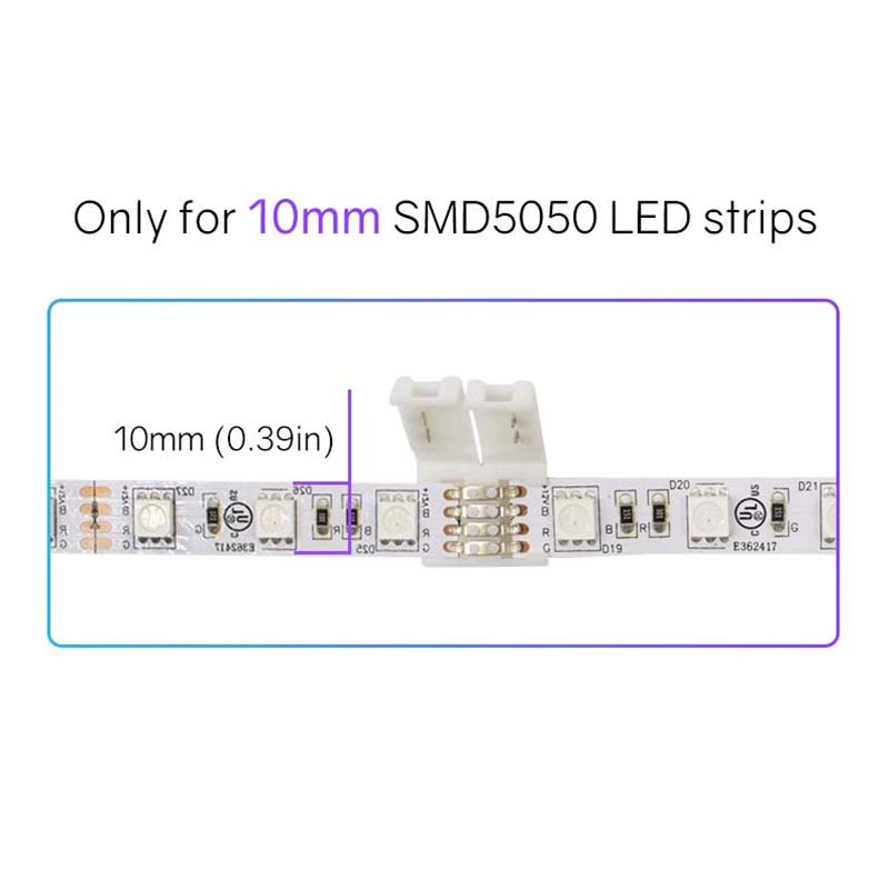 Rychlý 4pinový bezpájecí LED konektor pro 10 mm široké RGB LED světelné pásy Rychlý 4pinový bezpájecí LED konektor pro 10 mm široké RGB LED světelné pásy