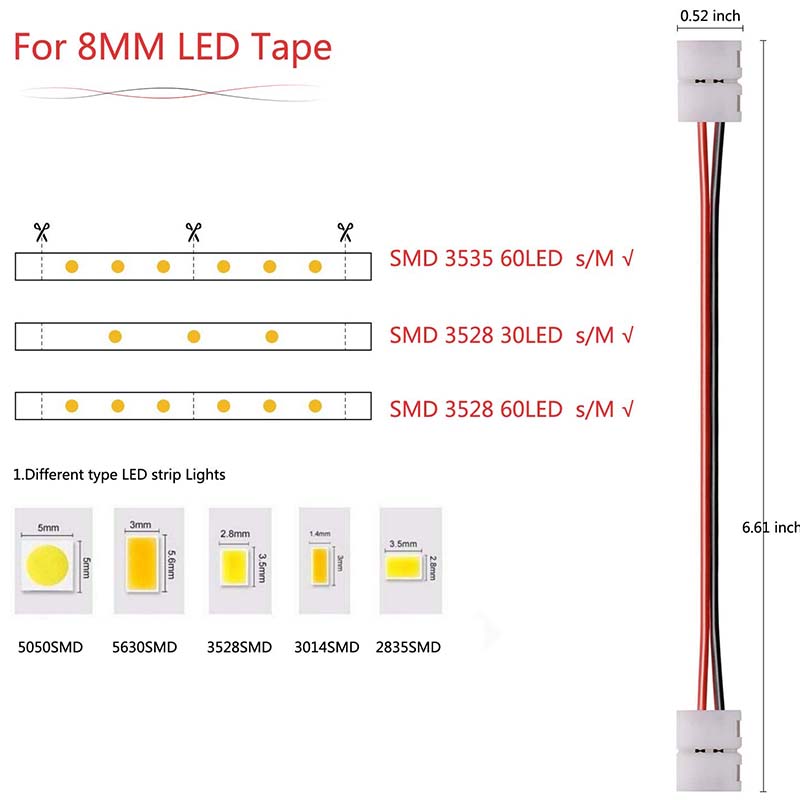 Conector para Tira LED 8mm Single Head