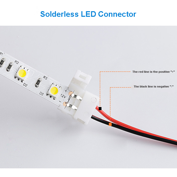 Provide Most Parts for DIY 3Pin 5050 RGB Dream Color LED Connector kit Extension Cable Including solderless LED Light bar Connector 10mm Plug 