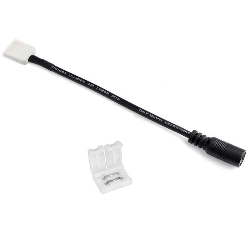 2-poliger lötfreier LED-Stecker an 5.5 x 2.1 mm Buchse, Anschlusskabel für Netzteil