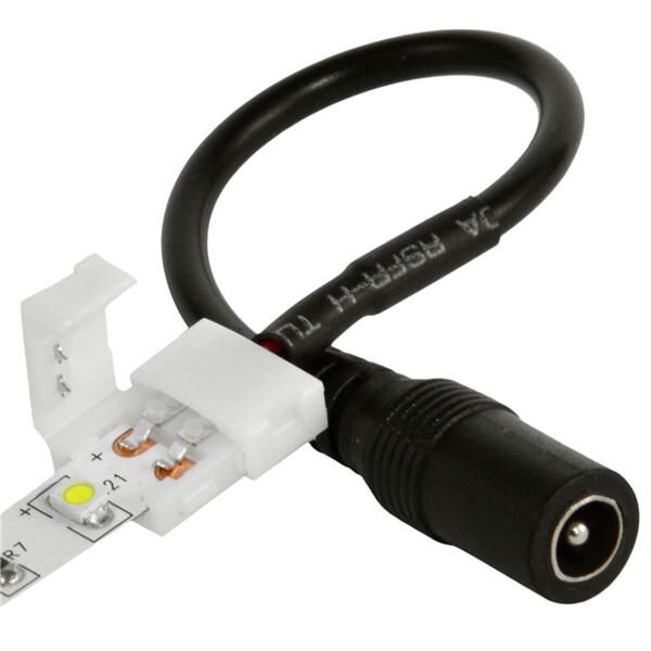 2-poliger lötfreier LED-Stecker an 5.5 x 2.1 mm Buchse, Anschlusskabel für Netzteil 2-poliger lötfreier LED-Stecker an 5.5 x 2.1 mm Buchse, Anschlusskabel für Netzteil