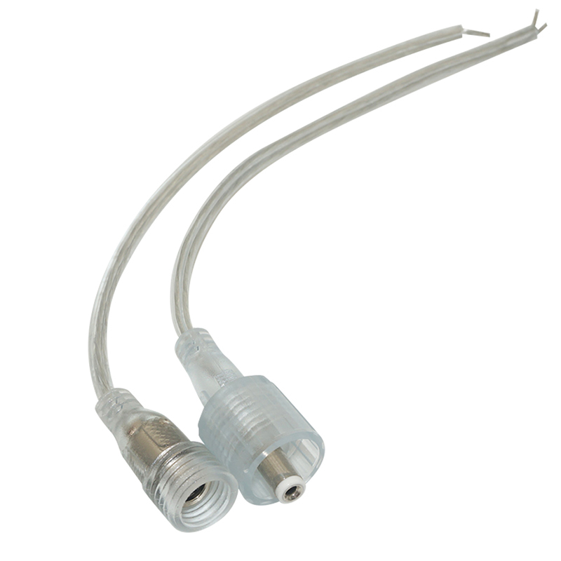 DC 5.5 x 2.1 mm männlich/weiblich, 2-poliger wasserdichter Steckverbinder, 2 x 18 AWG verzinntes Kupfer mit wasserdichter PVC-Ummantelung für wasserdichte LED-Streifen im Freien
