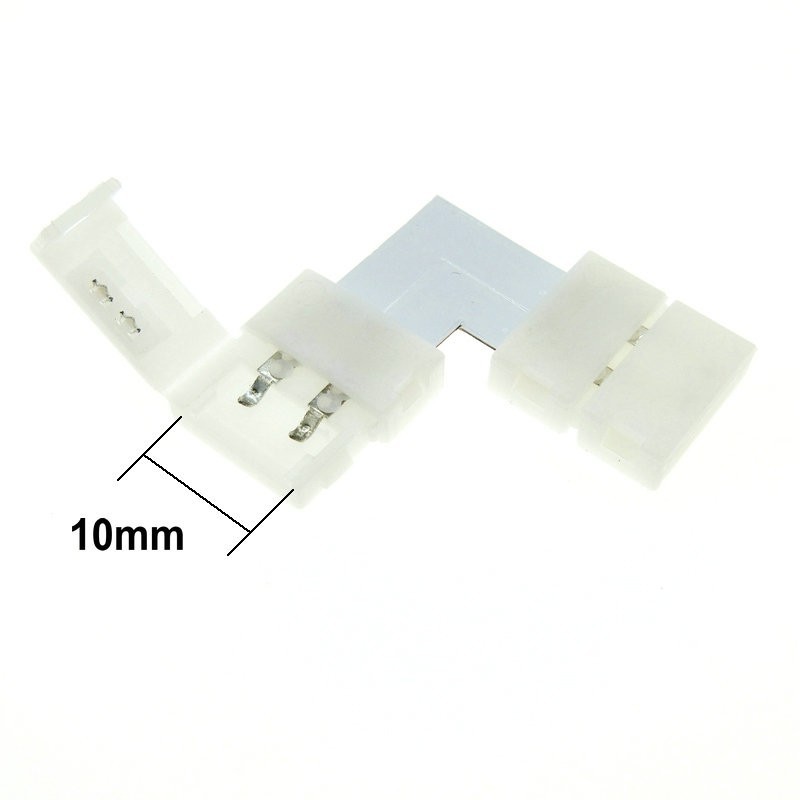 Clip-On L-Shape 2 Pin 8/10mm LED Strip Light Connector