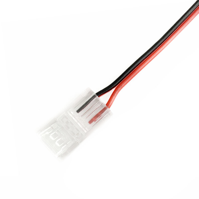 Průhledný 2kolíkový konektor pro LED pásek z pásku na vodič pro pásek LED SMD Průhledný 2kolíkový konektor pro LED pásek z pásku na vodič pro pásek LED SMD