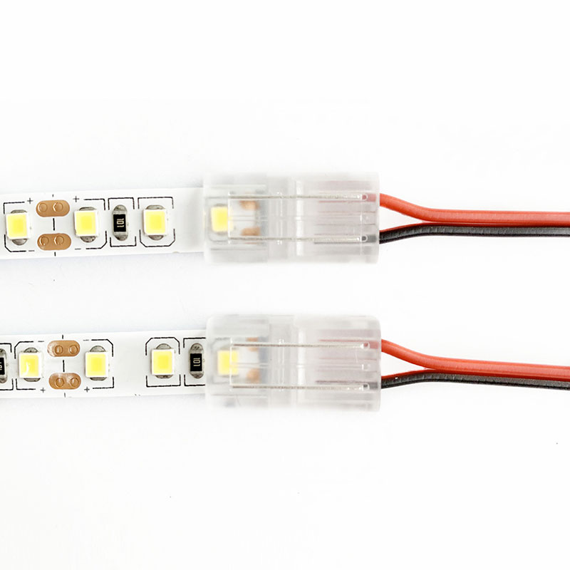 Transparent 2 Pin LED Strip Connector - Strip to Wire