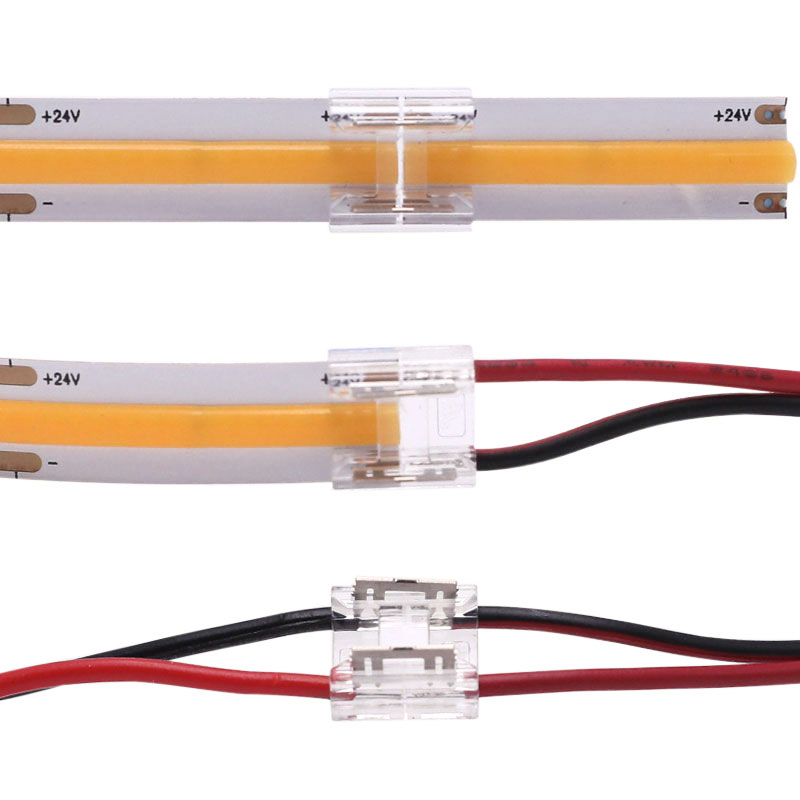 Multifunkční 2kolíkový jednobarevný COB LED páskový konektor Multifunkční 2kolíkový jednobarevný COB LED páskový konektor