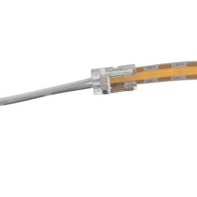8/10 mm široký 2kolíkový jednokoncový COB LED pásek s vysokou hustotou Rychlý konektor s 10 cm drátem 8/10 mm široký 2kolíkový jednokoncový COB LED pásek s vysokou hustotou Rychlý konektor s 10 cm drátem