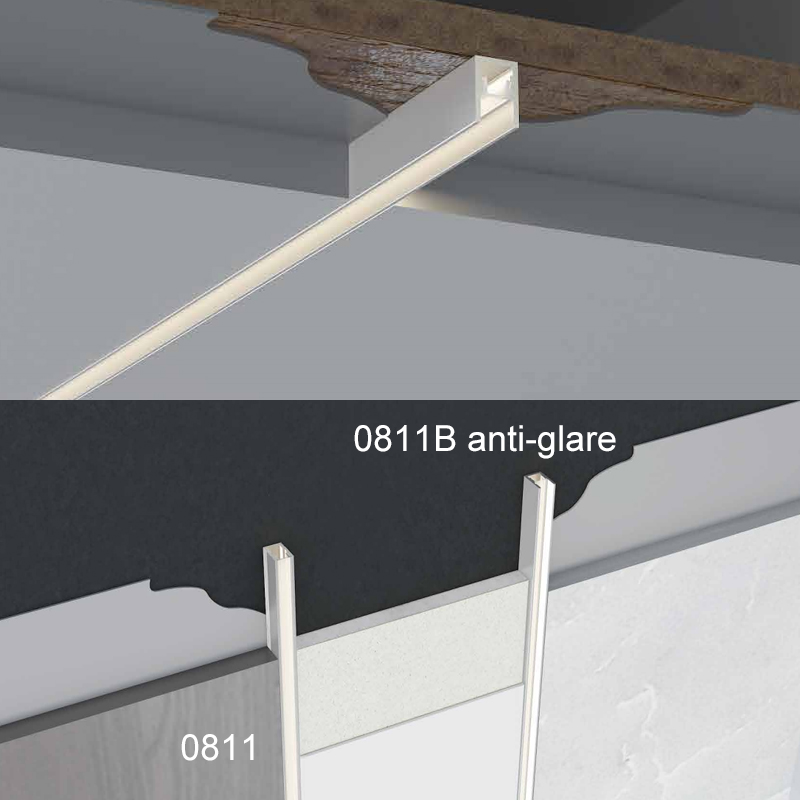 Tenký antireflexní zapuštěný světelný kanál pro 6mm LED pásek Tenký antireflexní zapuštěný světelný kanál pro 6mm LED pásek