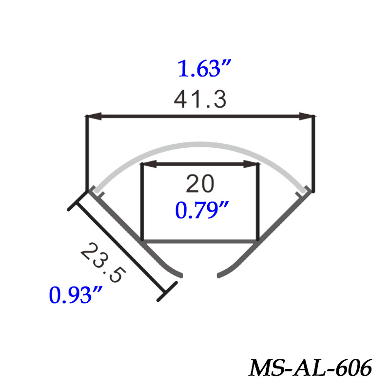 1 Inch Corner LED Light Strip Aluminum V Channel Size