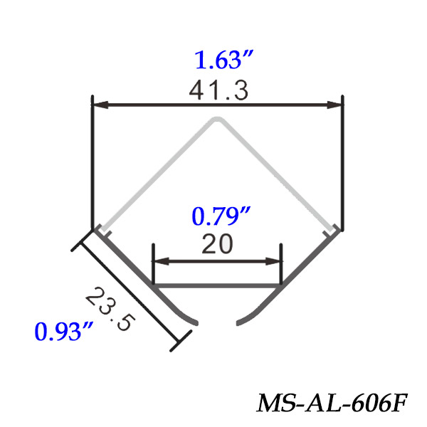 1 Inch V Channel With V Light Cover Corner Aluminum LED Profile
