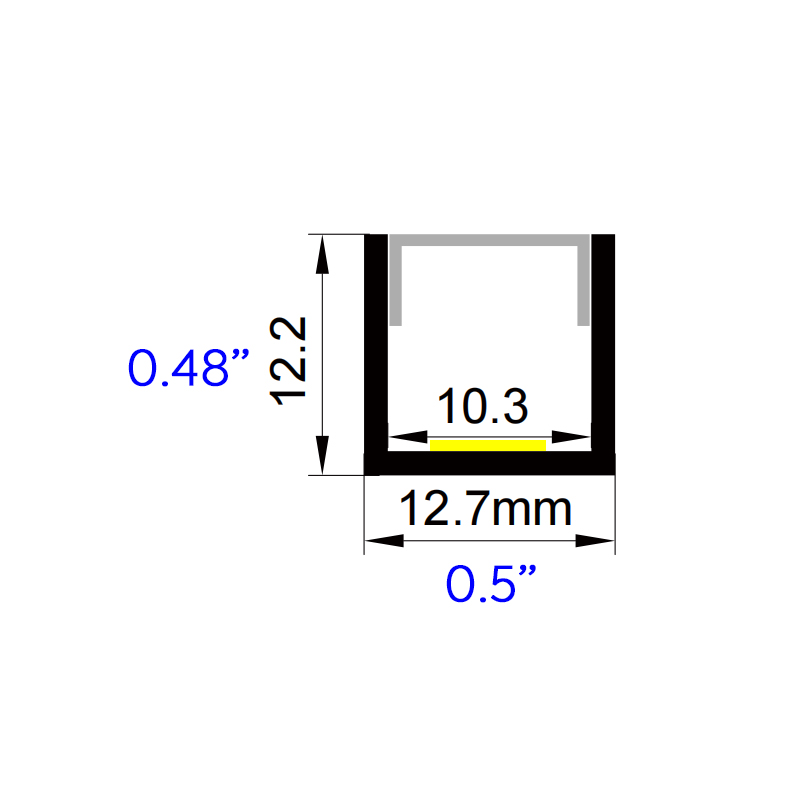 1212 Most Flexible LED Channel Diffuser - Fully Bending