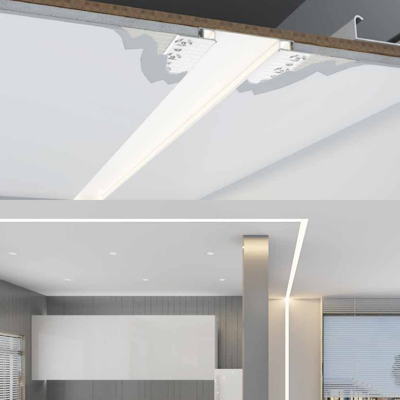 Breites, blendfreies, schlammiges LED-Hintergrundbeleuchtungsprofil für 8-mm-Streifen Breites, blendfreies, schlammiges LED-Hintergrundbeleuchtungsprofil für 8-mm-Streifen