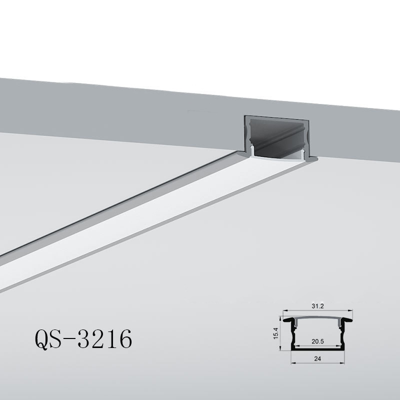 Zapuštěný černý LED páskový difuzor pro 20mm dvouřadé LED páskové světlo Zapuštěný černý LED páskový difuzor pro 20mm dvouřadé LED páskové světlo