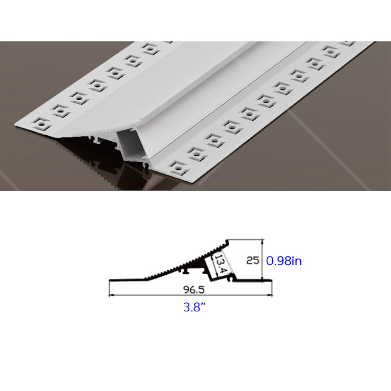 Einputz-Kronenform-LED-Beleuchtungsprofil für 15-mm-Streifen Einputz-Kronenform-LED-Beleuchtungsprofil für 15-mm-Streifen