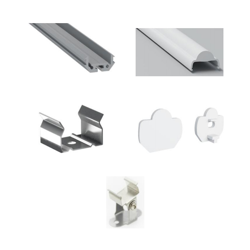 Aluminium-LED-Kanal mit 30°-Linse für 10-mm-LED-Lichterketten Aluminium-LED-Kanal mit 30°-Linse für 10-mm-LED-Lichterketten