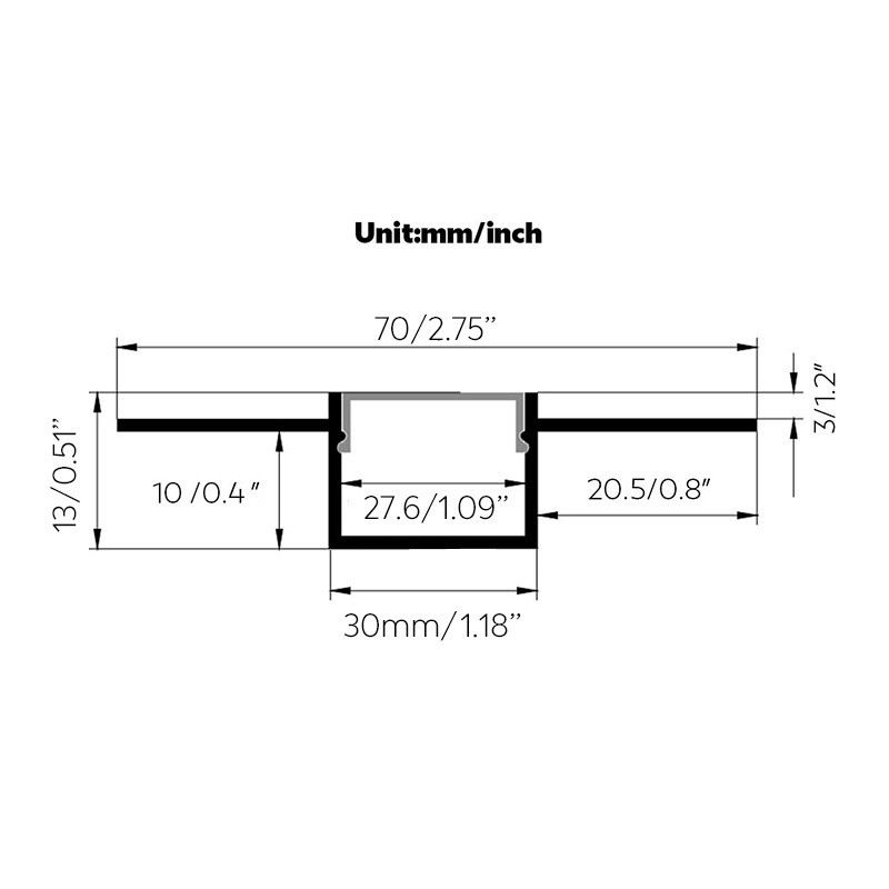 30mm breites Licht freies Biegen Einbau Gips LED Streifen Schiene Super flexibel 30mm breites Licht freies Biegen Einbau Gips LED Streifen Schiene Super flexibel