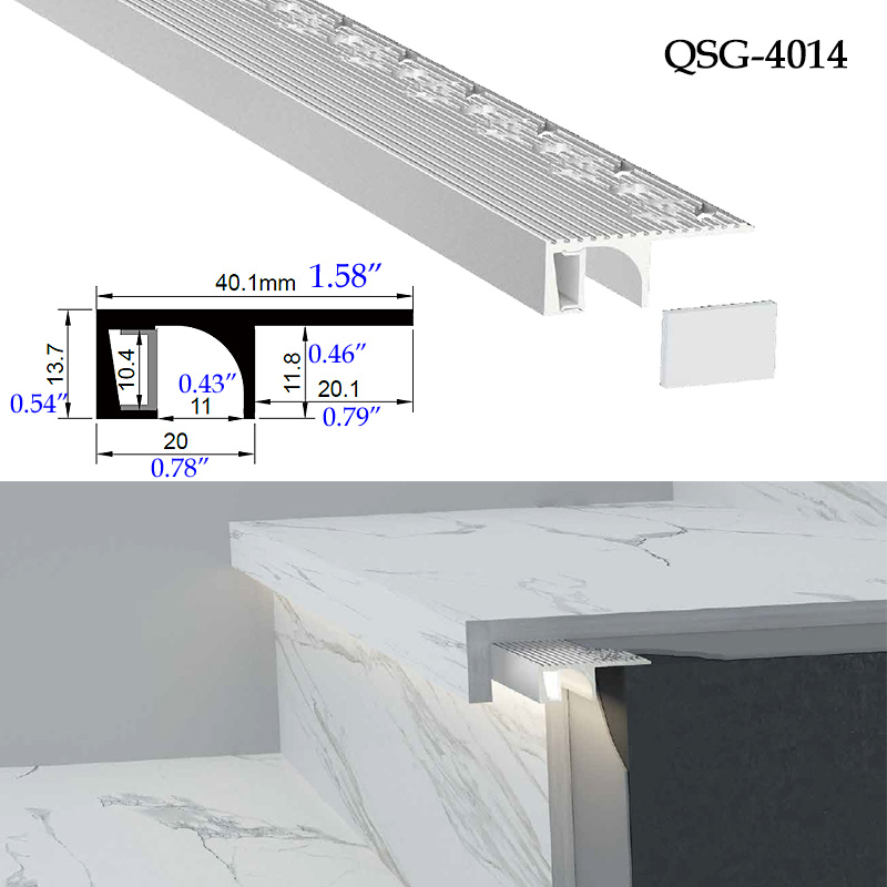Tile Stair Nosing LED Profile For 10mm Strip Lights