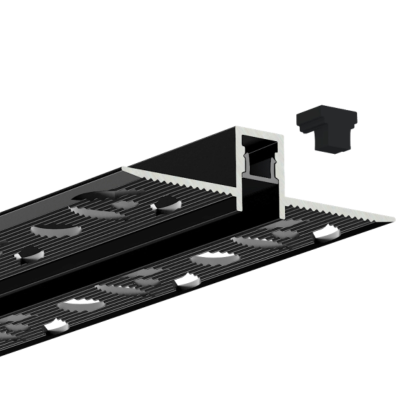 Schlanker, blendfreier LED-Kanal zum Einputzen für 5-mm-Streifenlichter Schlanker, blendfreier LED-Kanal zum Einputzen für 5-mm-Streifenlichter