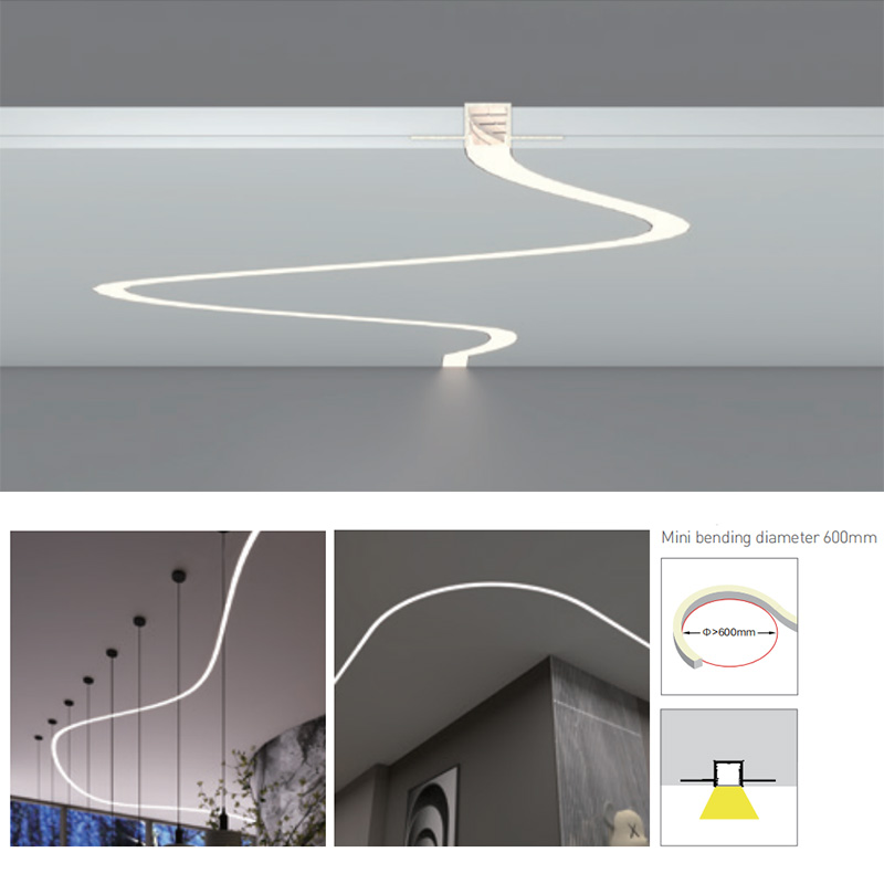 LR Series Trimless Mud-In Flexible LED Profile - 16mm Light