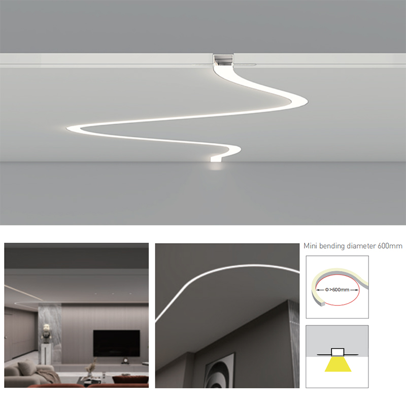 LR Series S Curved Flexible Mud In LED Channel - 18mm Light