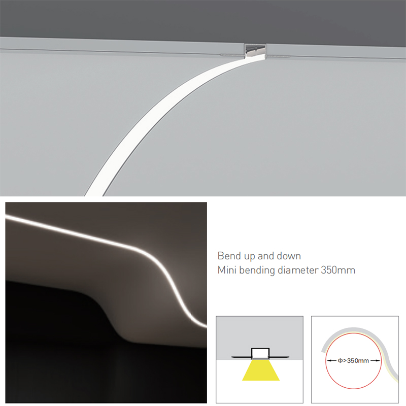 UD Series Flangeless C Shape Bendable LED Strip Profile - 18mm Light