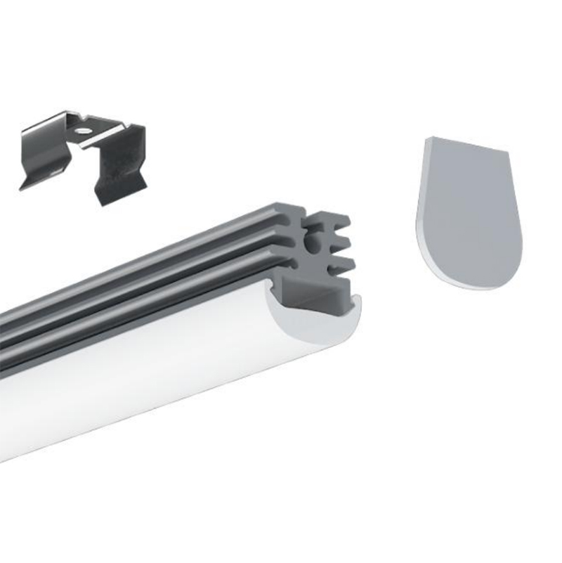 60° čočka hliníkový kanál pro LED páskové osvětlení s vnitřní šířkou 13 mm