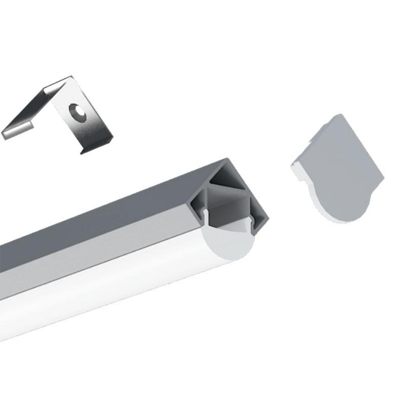 LED-Eckkanal aus Aluminium mit 60°-Linse für 12-mm-LED-Beleuchtungsstreifen